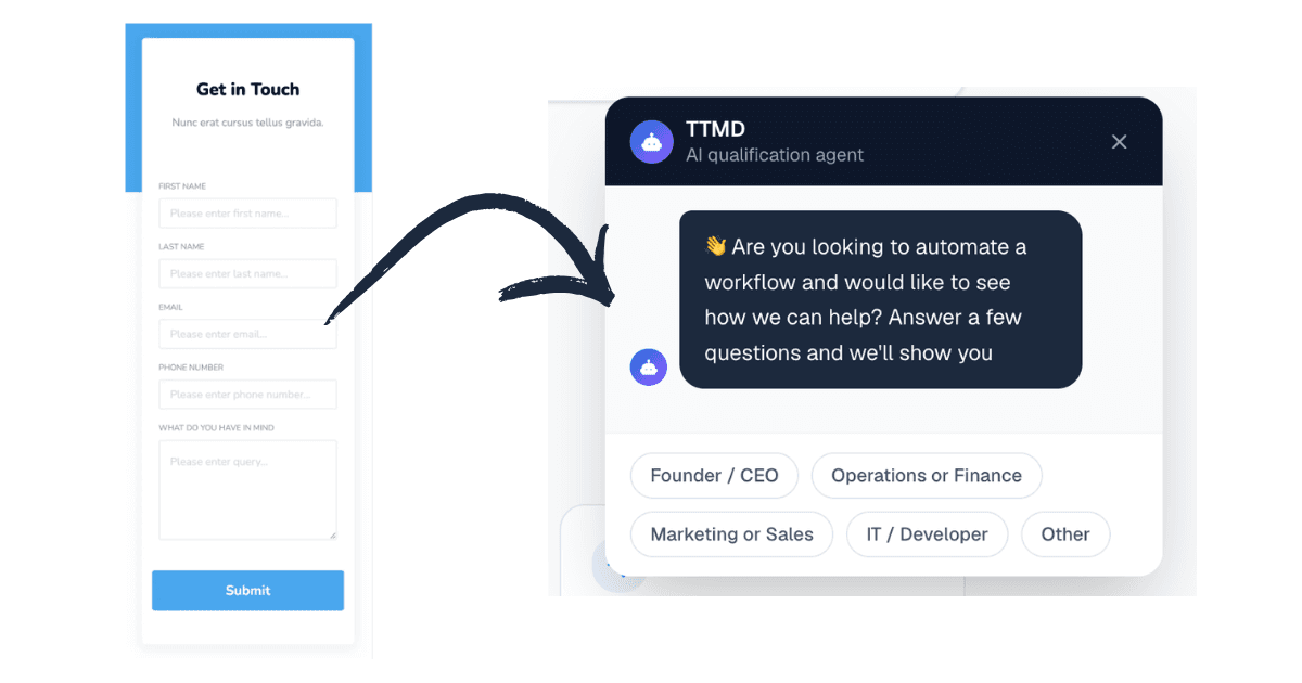 AI customer support agent in a website chat bubble triaging requests into a ranked Google Sheet with recommended solutions
